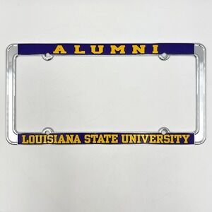 Louisiana State University Alumni License Plate Frame Chrome Purple Gold SEC